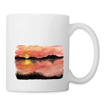 Painted Sunset Watercolor/Ink - Mug - white - Right