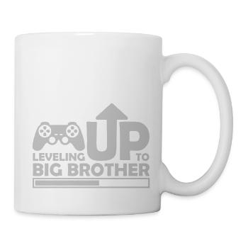 Leveling up big brother - Tasse - Weiß - Rechts