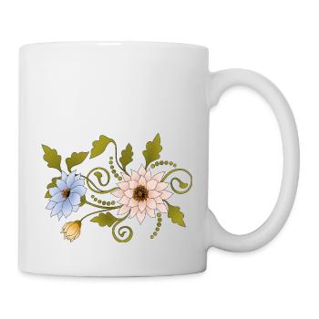 Fleur - Mug blanc - blanc - Droite
