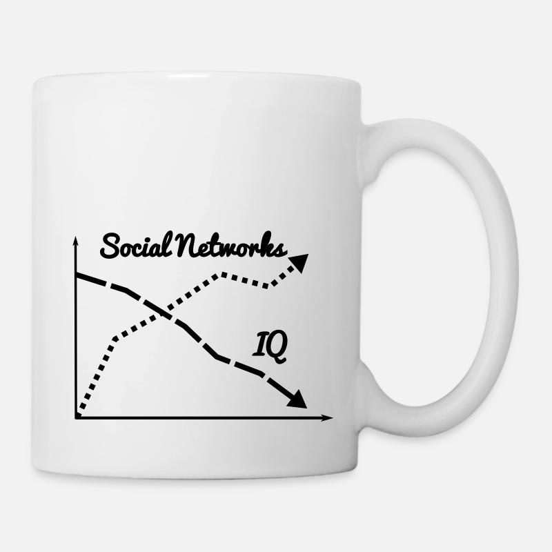 Réseaux sociaux et baisse du QI - Mug blanc - blanc