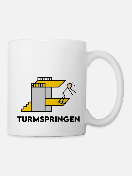 Turmspringen Turmspringer Sprung Sprungbrett - Tasse - Weiß