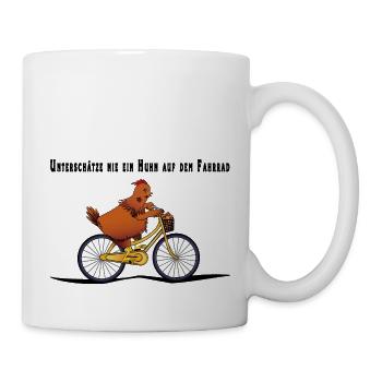 Poulet sur le vélo - Mug blanc - blanc - Droite