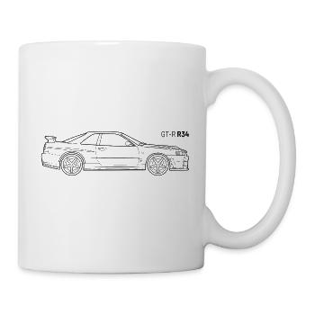 Skyline GT-R R34 - Mug - white - Right