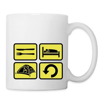 Repeat wilderness camping daily - Mug - white - Right