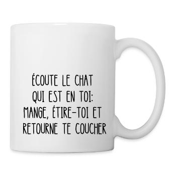 écoute le chat qui est en toi - Mug blanc - blanc - Droite