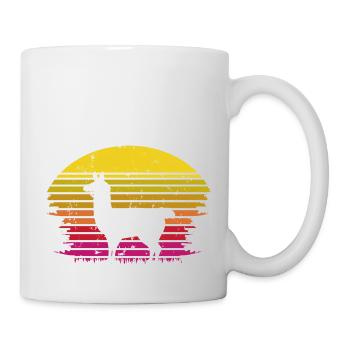 Lama Vintage Rétro - Mug blanc - blanc - Droite