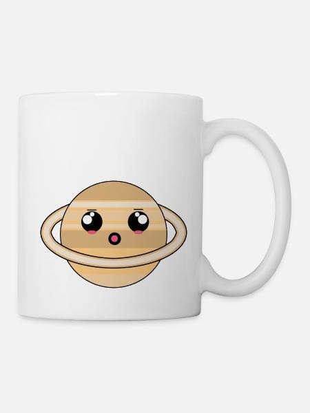 Kawaii - SATURNE - Mug blanc - blanc