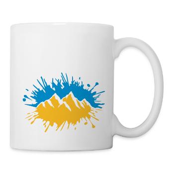 Colorful splash of paint mountains drops - Mug - white - Right