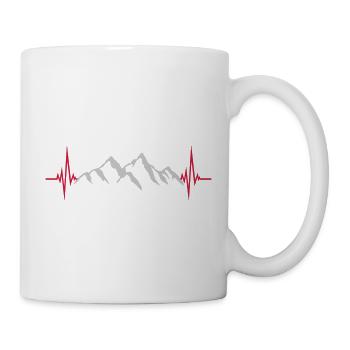 Silhouette de paysage de montagnes d'impulsion - Mug blanc - blanc - Droite