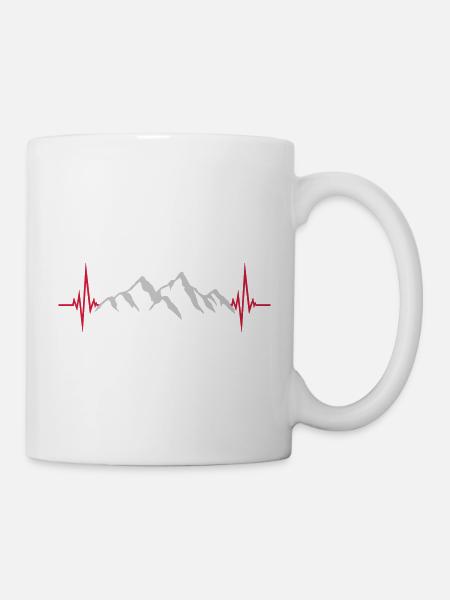 Puls Berge Landschaft Silhouette - Tasse - Weiß