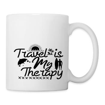 Voyager est ma thérapie - Mug blanc - blanc - Droite