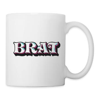 Brat, cheeky gore, 3D decorative writing, graffiti - Mug - white - Right