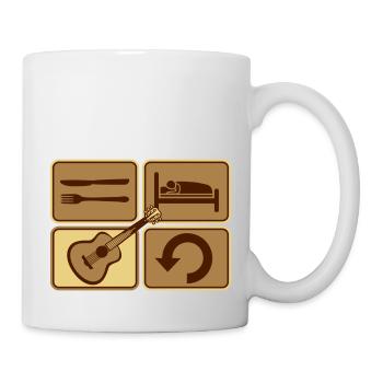 Repeat daily playing guitar - Mug - white - Right