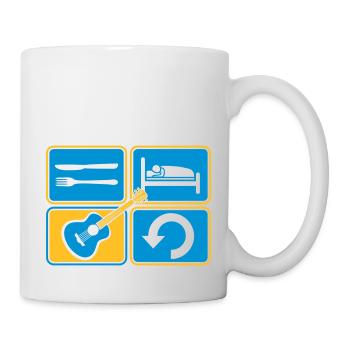 Repeat playing guitar daily - Mug - white - Right