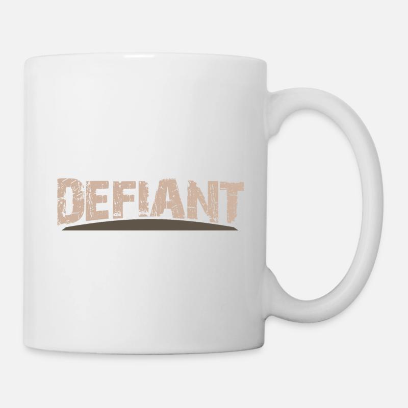 Defiant - Rustic Design - Mug - white
