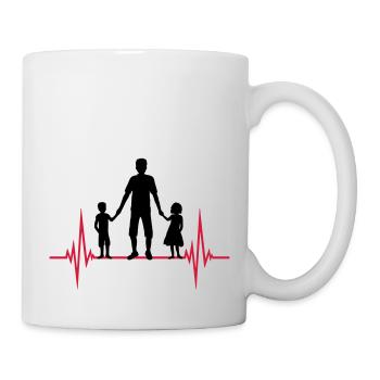 Fréquence 2 Enfants Papa - Mug blanc - blanc - Droite