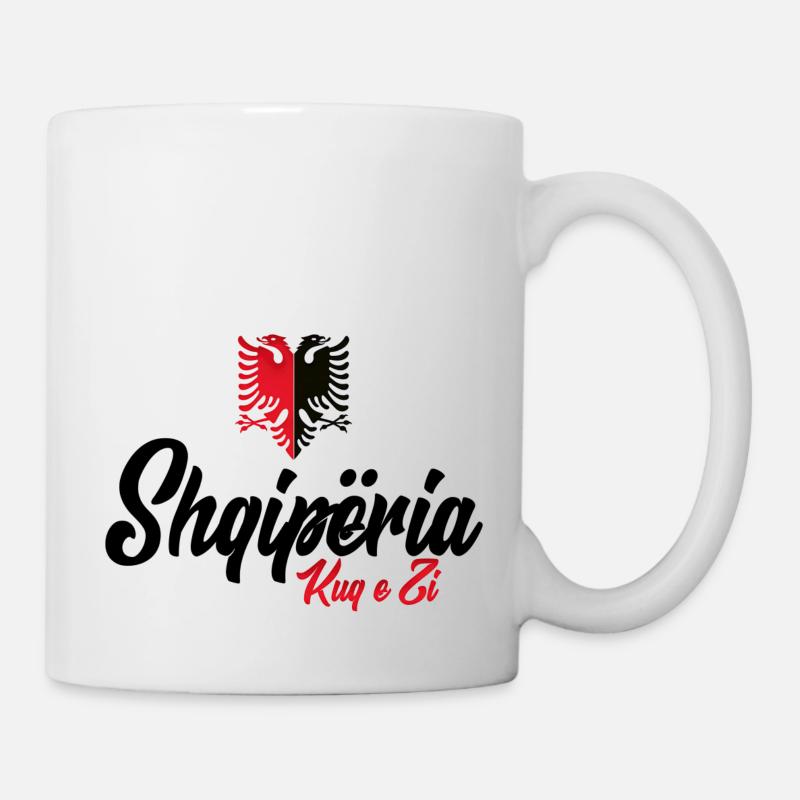 Shqiperia Kuq E Zi Design Frei - Tasse - Weiß