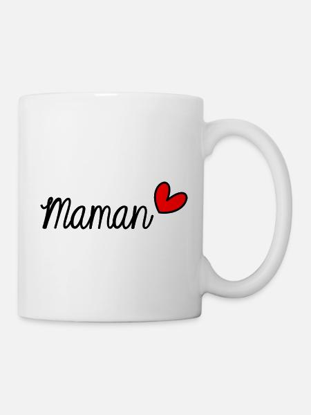 FÊTE DES MÈRES. BONNE FÊTE MAMAN. MAMAN. JE T'AIME - Mug blanc - blanc