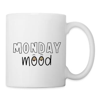Monday Mood Tired Eyes Cartoon Letters - Mug - white - Right