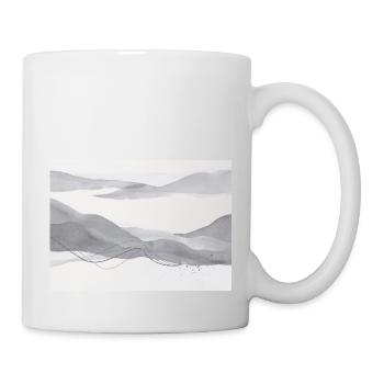 Warme graue abstrakte Landschaft - Tasse - Weiß - Rechts