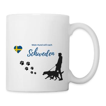Mein Hund will nach Schweden - Tasse - Weiß - Rechts