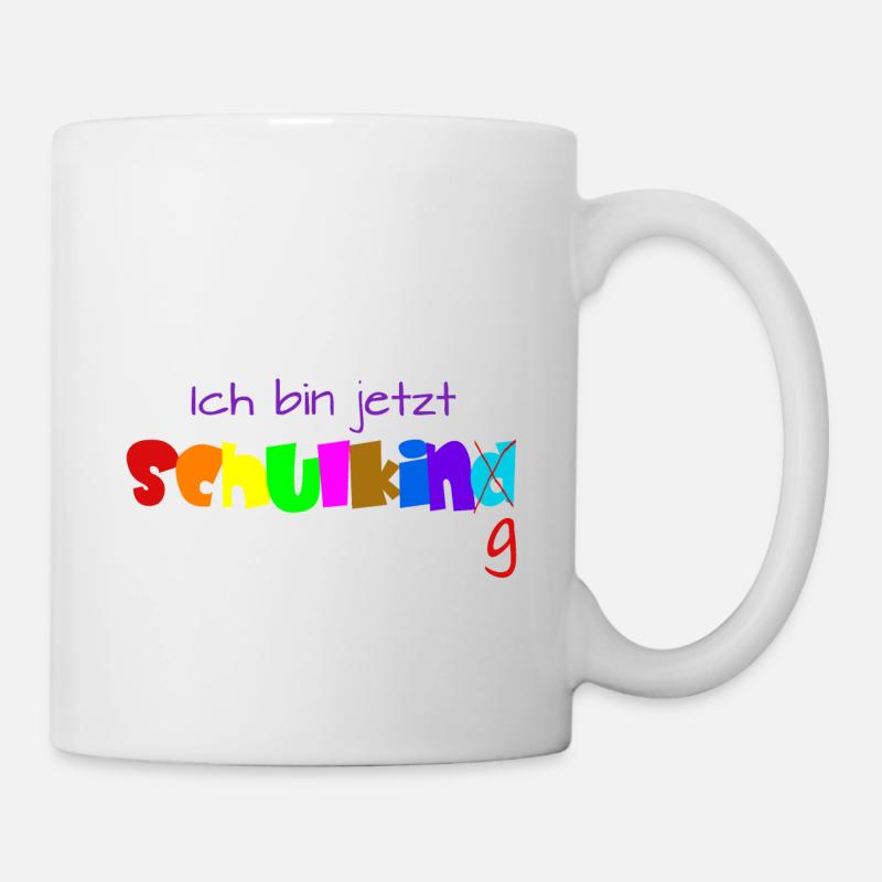 Ich bin jetzt Schulkind Schulking Einschulung - Tasse - Weiß