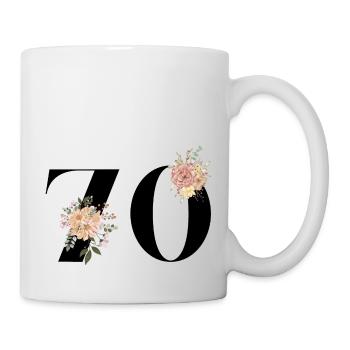 70th Anniversary Flowers (Gift of 70 years) - Mug - white - Right