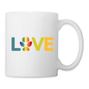 Dog Paw Love Love Colorful Dogs Paw Print 2 - Mug - white - Right