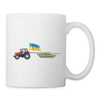 ukrainian tractor pulling tank Farmer ukrainian - Mug - white - Right