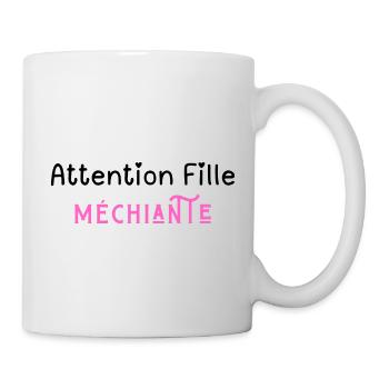 attention fille méchiante - Mug blanc - blanc - Droite