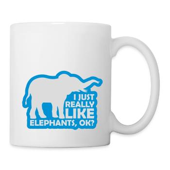 Spruch really like elephants - Tasse - Weiß - Rechts