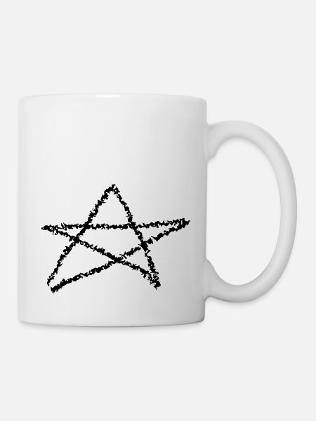 Pentagramm Satan Teufel gothic okkulte Hexe Vektor - Tasse - Weiß