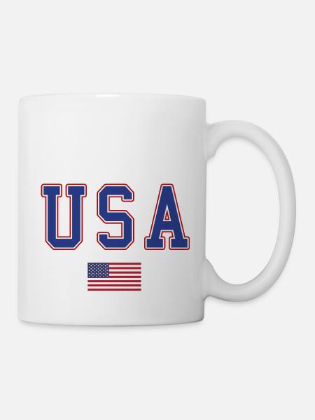 usa flagge schrift - Tasse - Weiß