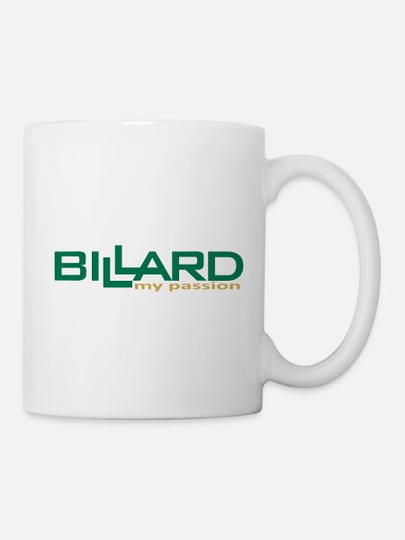 Billard Design my passion, Poolbillard - Tasse - Weiß