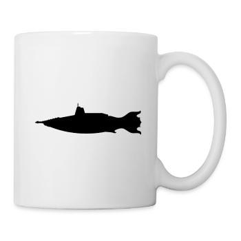 Fantasie Unterseeboot, Silhouette - Tasse - Weiß - Rechts