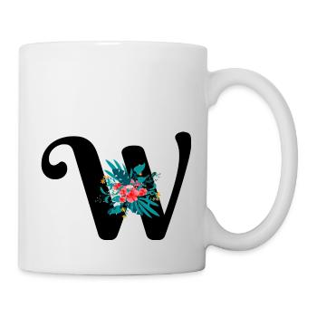 letter W flowered - Mug - white - Right