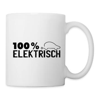 100 % elektrisch E Auto Elektro Auto Strom Benzin - Tasse - Weiß - Rechts