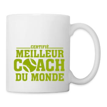 Certifié Meilleur coach de tennis - Mug blanc - blanc - Droite