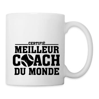 Certifié Meilleur coach de tennis - Mug blanc - blanc - Droite