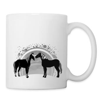 Pferde - Tasse - Weiß - Rechts