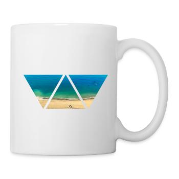 Strand Dreieck Drohne Meer Urlaub Geschenk - Tasse - Weiß - Rechts