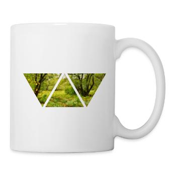 Natur Wald Dreieck Foto Geschenk Grün Wandern - Tasse - Weiß - Rechts