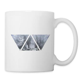 Wald Nebel Dreieck Foto Winter Schnee Geschenk - Tasse - Weiß - Rechts