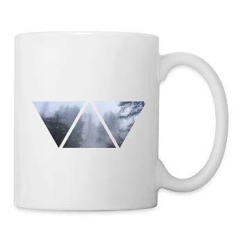 Forest Fog Triangle Photo Gloomy Gift Winter - Mug - white - Right