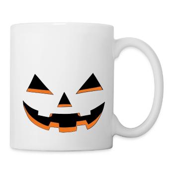 Creepy Halloween Pumpkin Face Jack O'Lantern - Mug - white - Right