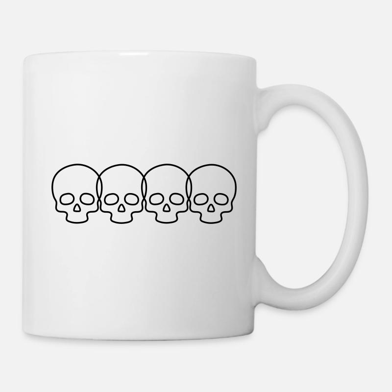 Crâne 4 anneaux - Mug blanc - blanc