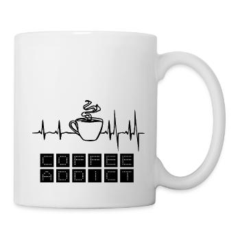 Herzschlag EKG Kaffee Puls Café Coffein Geschenk - Tasse - Weiß - Rechts