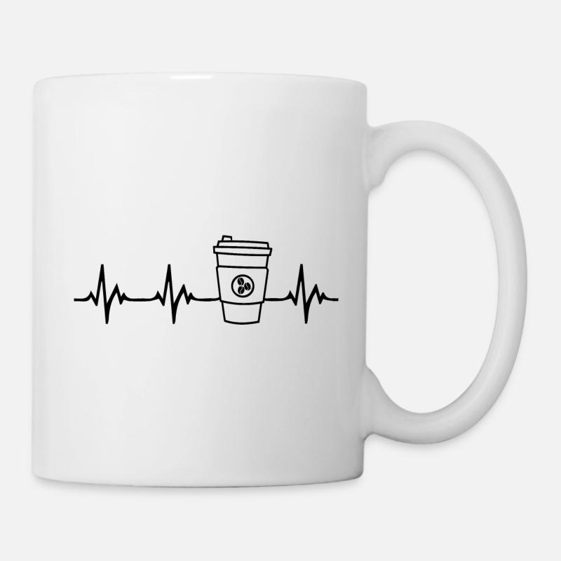 Kaffee Herzschlag - Tasse - Weiß