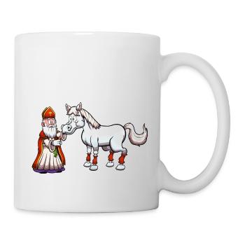 Der heilige Nikolaus füttert sein Pferd - Tasse - Weiß - Rechts
