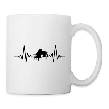 Musique Piano battement de cœur | Couleur changeable - Mug blanc - blanc - Droite